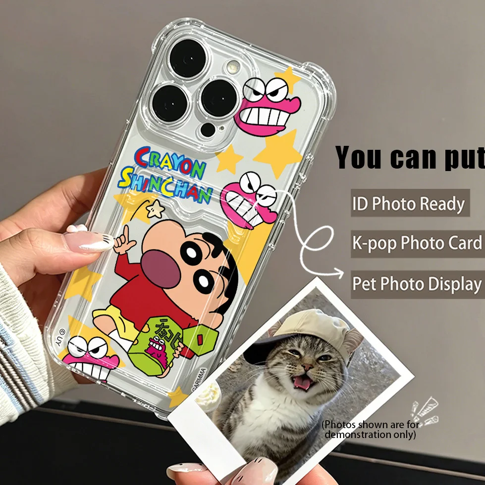 Crayons Shin-chans Card Hold Case for Samsung Galaxy A17 A07 A56 A36 A26 A55 A35 A06 A05 A24 A14 A54 A15 A05S A25 A34 A23 4G 5G view 6