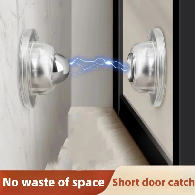Parada de Porta Magnética Forte Curta Anti Colisão à Prova de Vento Parada de Porta Doméstica Sem Perfuração Silenciosa Sucção de Silicone