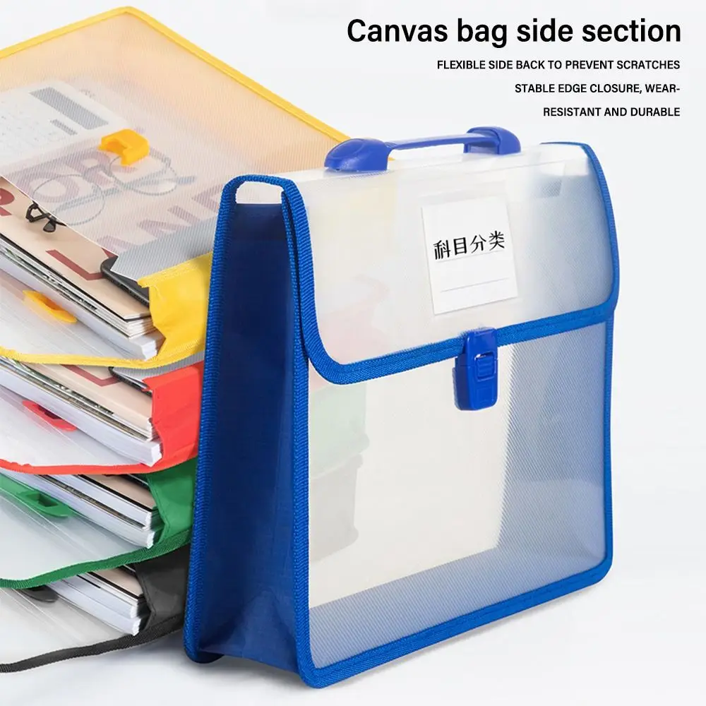 

A4 Transparent File Folders Portable File Bag Briefcase Handbag Waterproof File Organizer Large Capacity Thickened Document