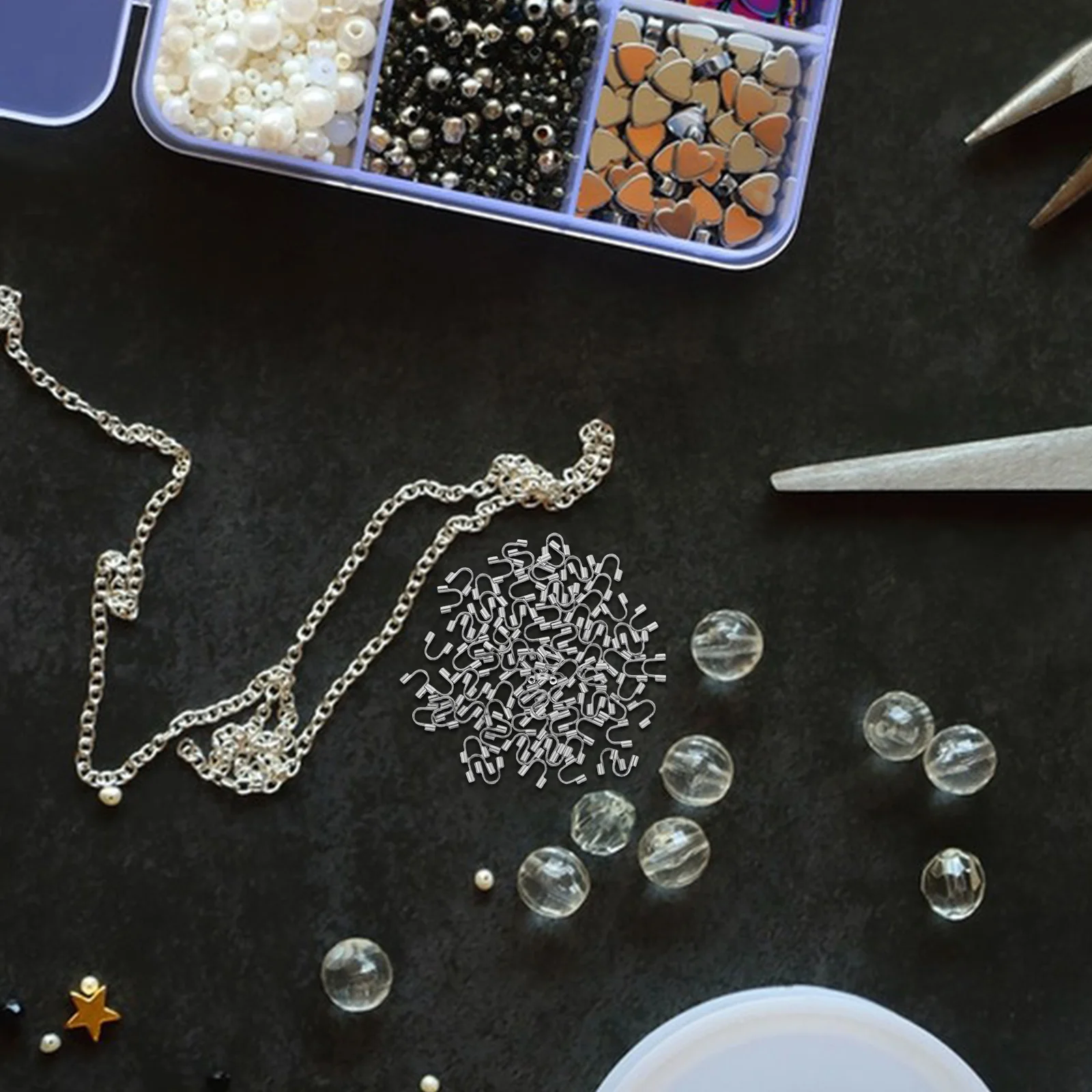 

100pcs Horsehoof Cord Protector Stainless Steel U Shape Wire Guardian For Jewelry Making Necklaces Bracelets Diy Crafts Silver