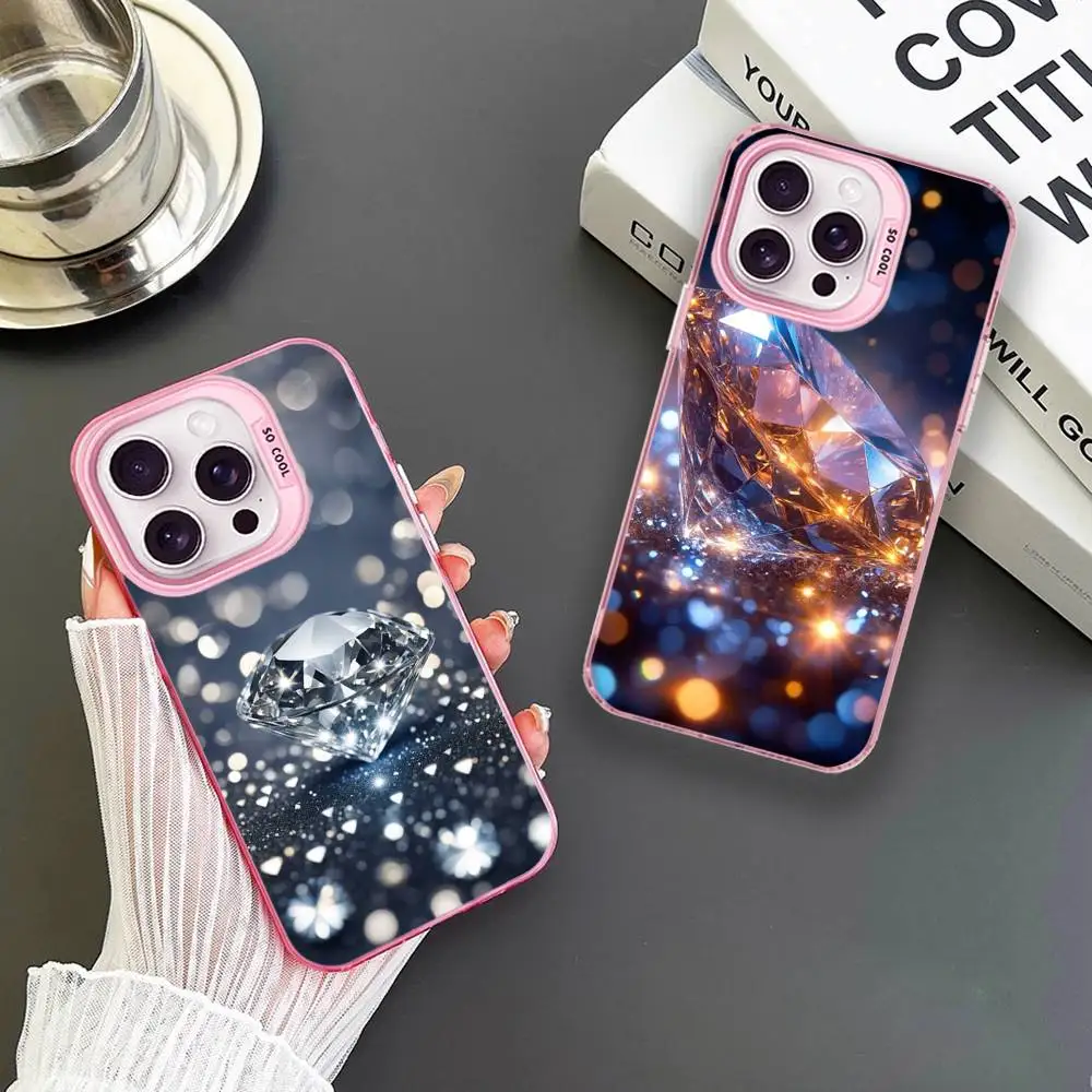 

Fancy Shining Diamond Phone Case For iPhone 16,15,14,13,12,11,Mini,Pro,MAX Pink Matte Shockproof Cover