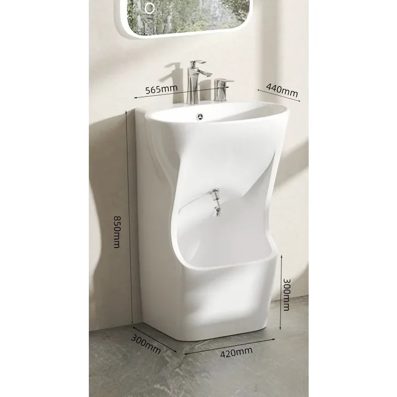 Pedestal Wash Basin, Multi-Functional Sink for Hand Washing and Foot Soaking, Indoor Outdoor