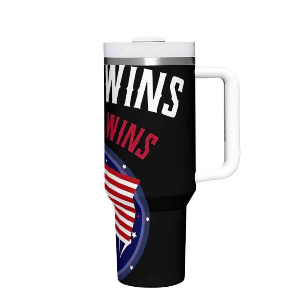 

Trump Wins, America Wins 40 oz Tumbler with Handle and Straw Lid,Stainless Steel Insulated Tumblers,Travel Coffee Mug Cup,