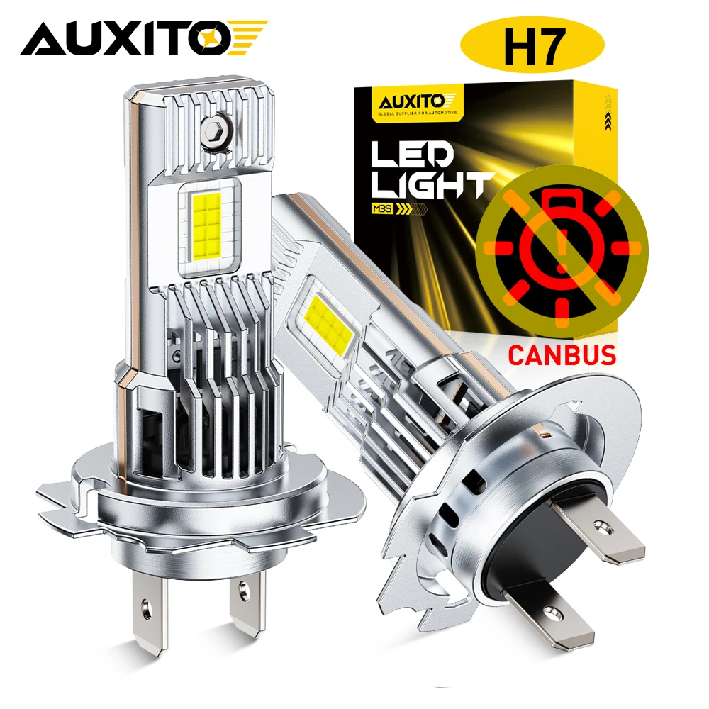 

AUXITO 2 шт. светодиодные лампы Turbo H7 CANBUS для передних фар, 30000 лм, миниатюрные, H7 LED, ближний/дальний свет, суперяркие, 6500K, 12В