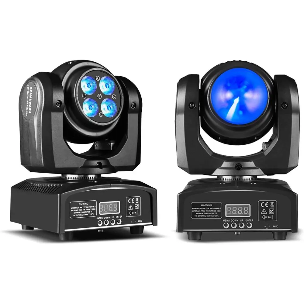 

100W LED Moving DJ Lights 2-Sides Moving Wash & Beam Eect Stage Light RGBW 4-in-1 DMX Sound Active DJ Lights or Party Disco KTV