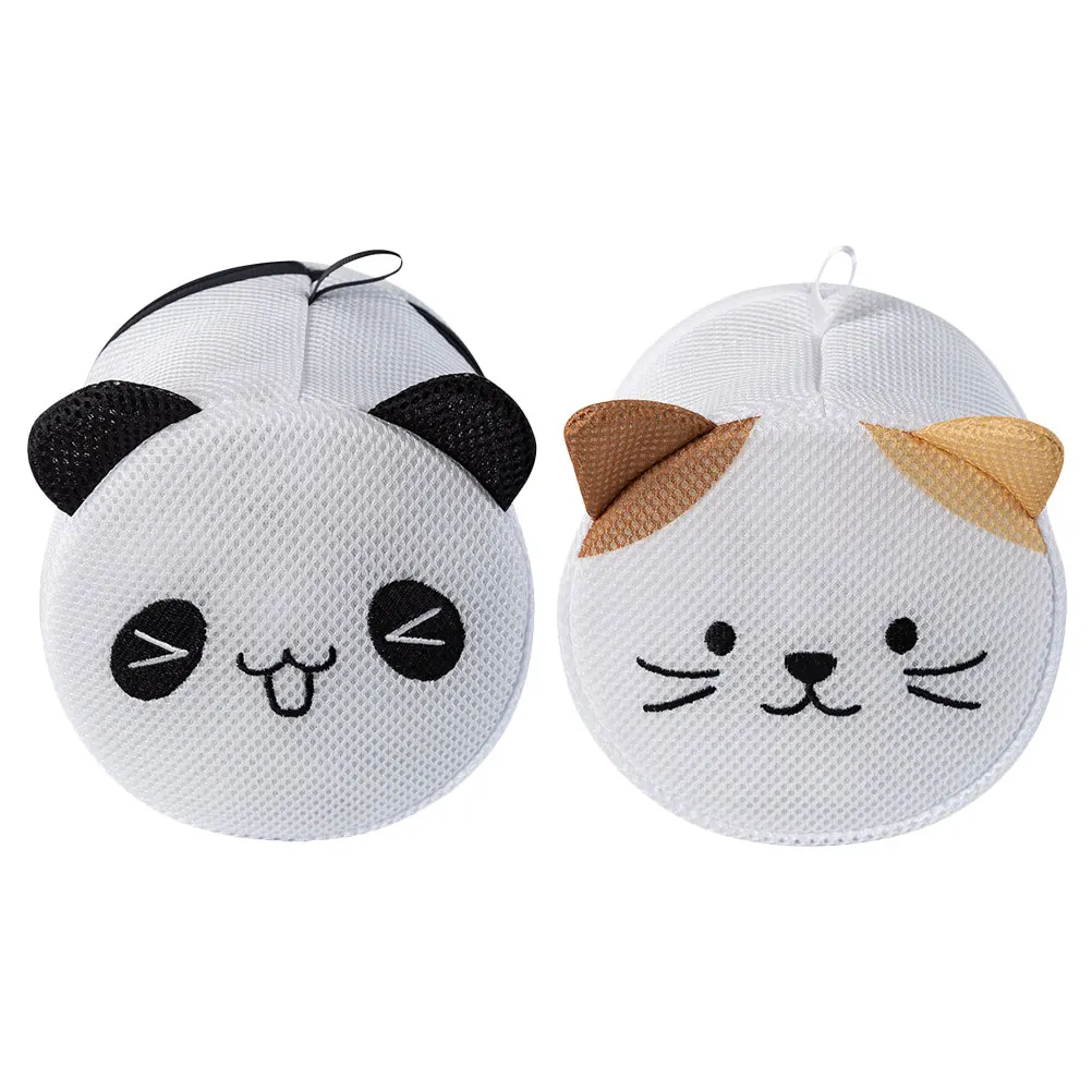 2 قطعة أكياس غسيل القط الكرتون أكياس الغسيل الشبكية للحساسة غسالة الجوارب الملابس الداخلية سستة إغلاق خفيفة الوزن