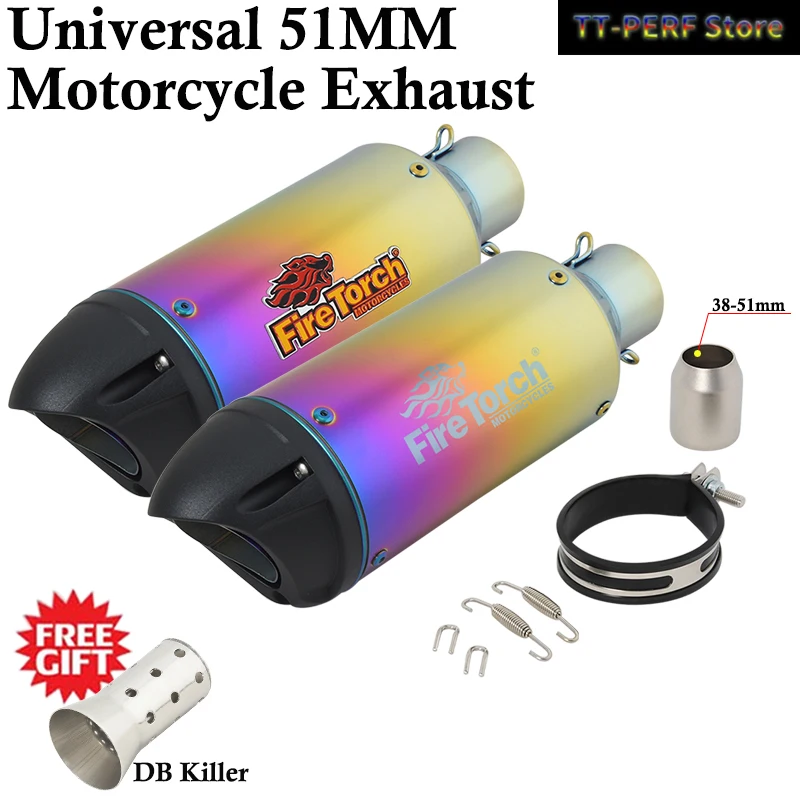 

Universal Motorcycle Escape Exhaust Pipe For Honda CBR250 Ninjia 250 ATV PCX155 NVX155 R25 MSX Motorcross Modified 51mm Muffler