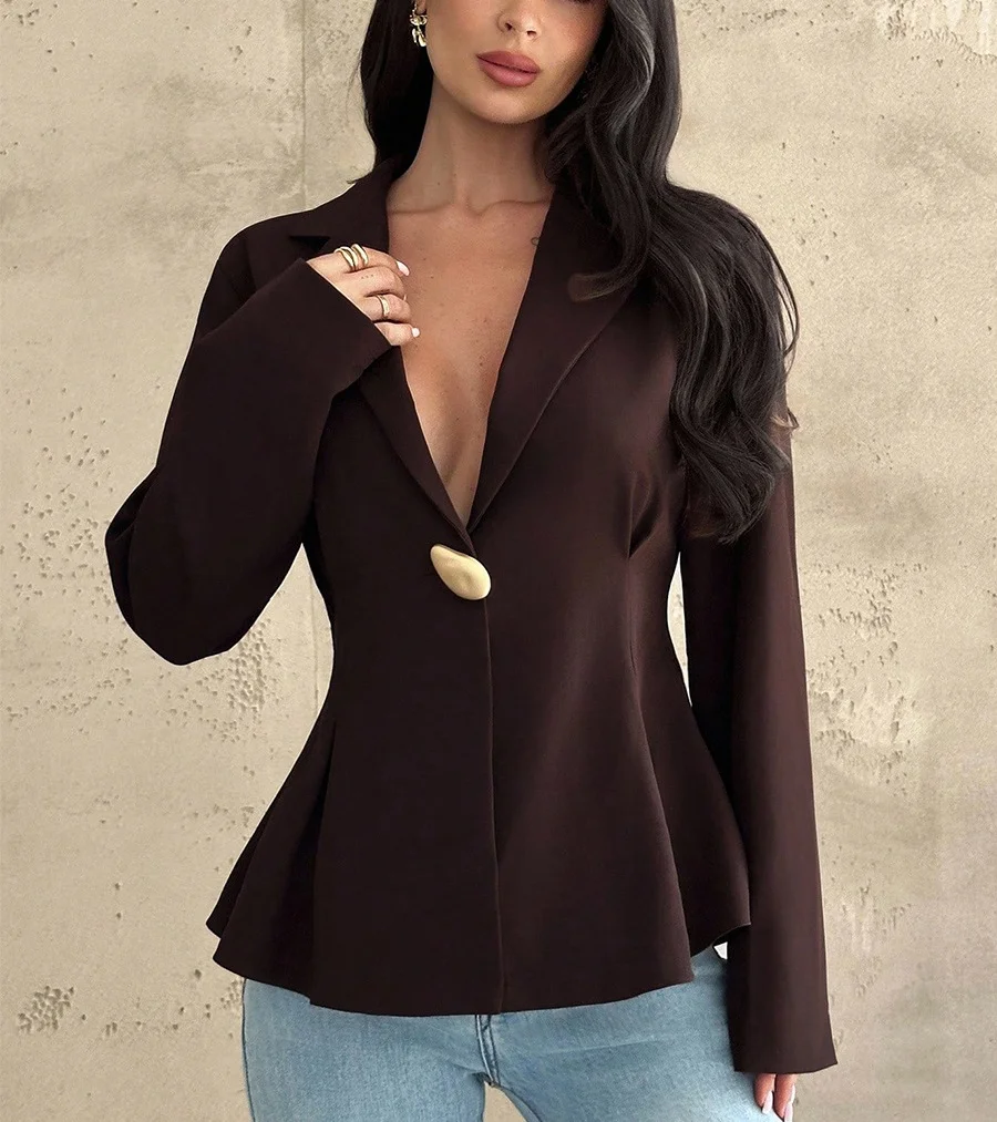 Blazer in stile europeo e americano 2026 Nuovo commercio transfrontaliero Top da donna cardigan slim fit alla moda ed elegante