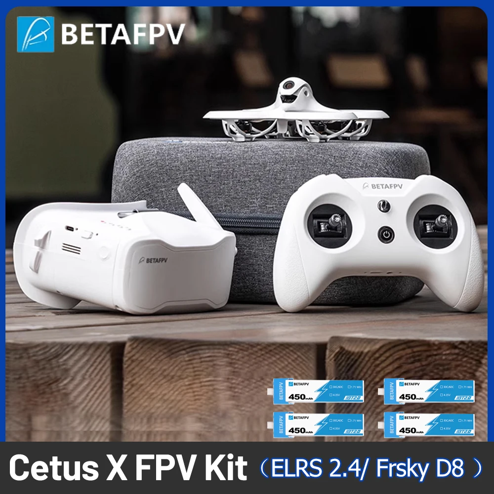 BETAFPV ELRS 2.4/ Frsky D8 Version Cetus X FPV Kit Brushless Quadcopter with BT2.0 450mAh 1S Battery Lightweight Brushless Drone