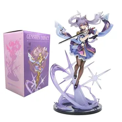 Figurine d'anime Genshin Impact Keqing Swing, une épée debout, modèle Hu tao, jouet de collection en PVC, décoration de bureau, 25cm