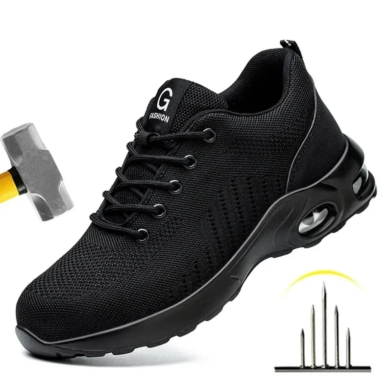 Veiligheidsschoenen met stalen neus voor heren Dames Comfortabele ademende antislip werkschoenen Veiligheidsbeschermende schoenen Comfortabele sneakers ﻿