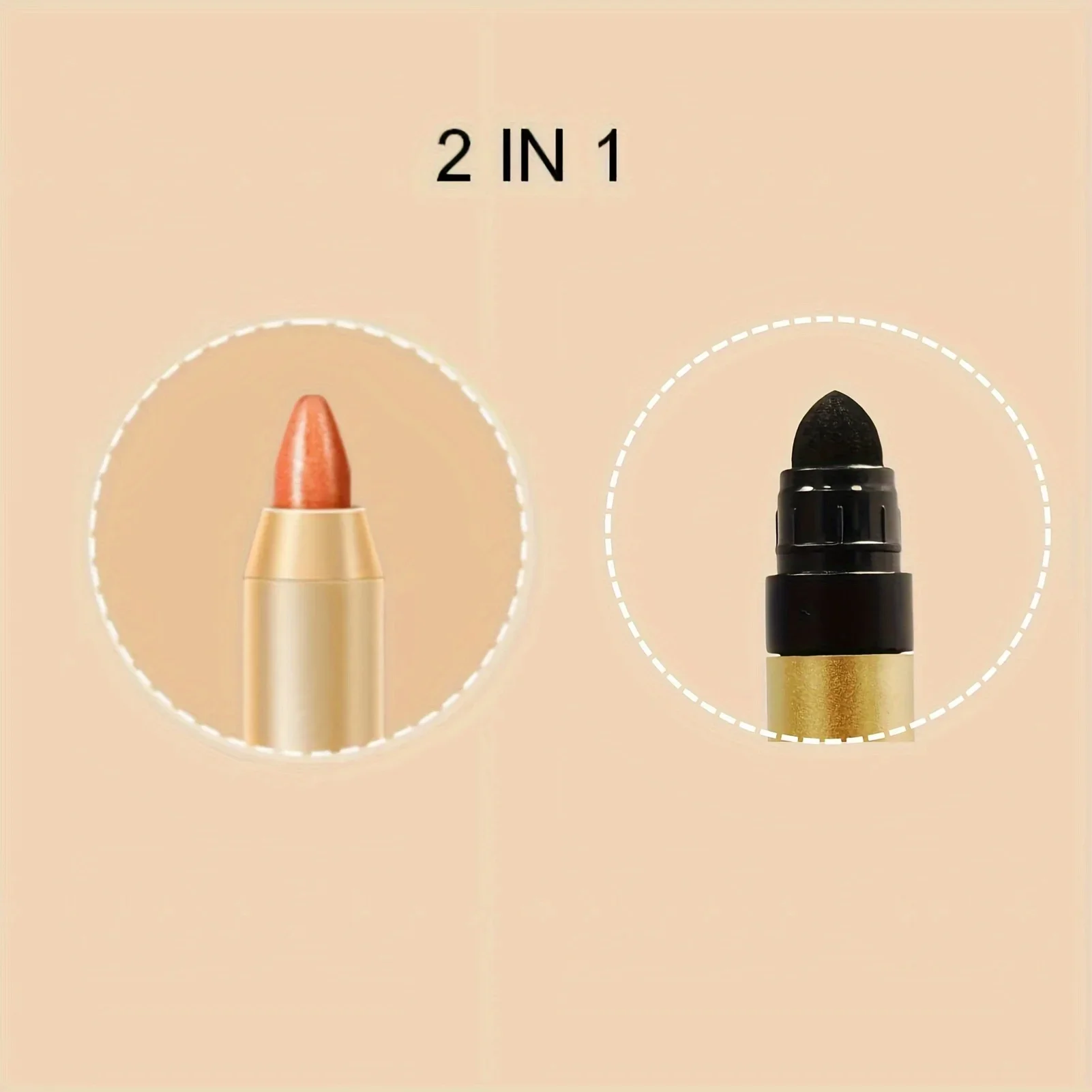 モノクロ長持ち双頭アイシャドウスティック高着色シマーグリッターとマットニュートラルブラウンアイシャドウペンシル