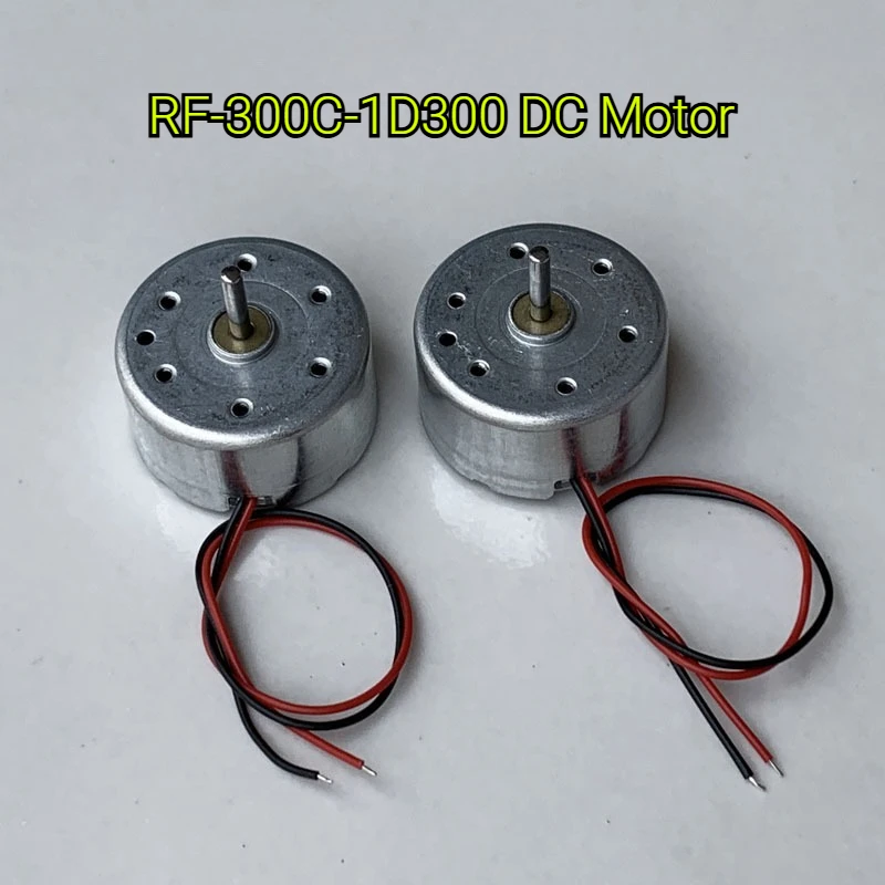 1pc RF-300C-1D300 Micro DC 1.5V-6V 9500RPM Mini 24mm Mute Electric Motor Low Current 2mm Long Shaft DIY Toy Fan Hobby Solar Test
