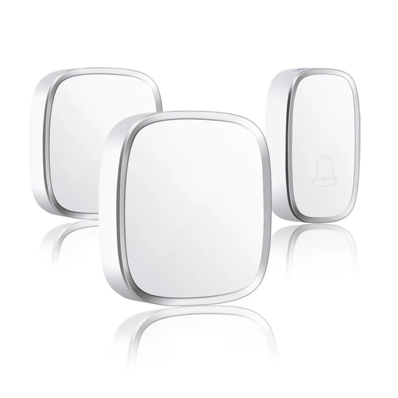 Waterproof Wireless Doorbell 1 Transmitter 2 Receivers Digital Music Long Range Plug In Home Elderly Bedside Call Alert