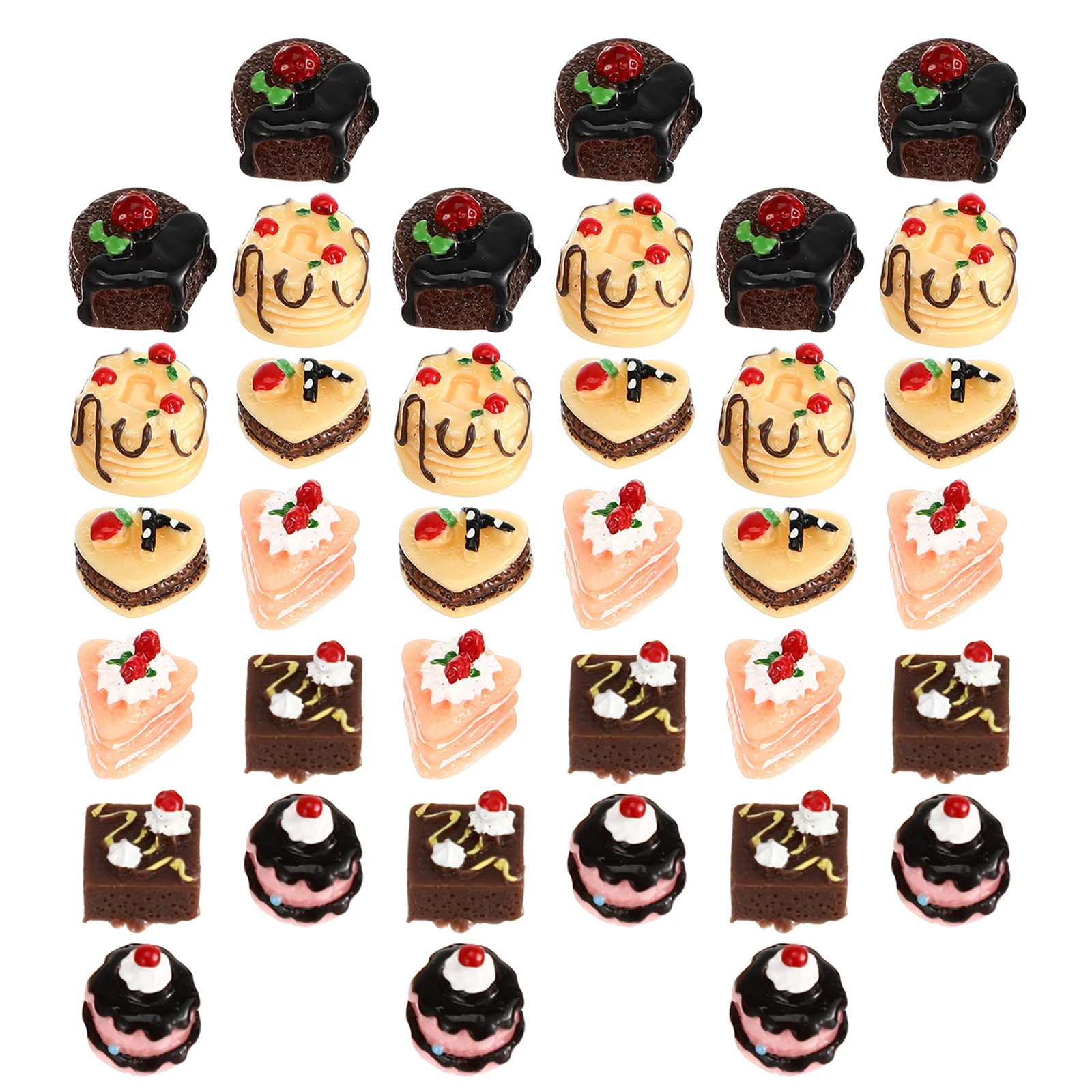 60 stuks miniatuur poppenhuis desserts realistische mini cake voedsel fantasiespel keuken koken gemengde hars gebak decoratie