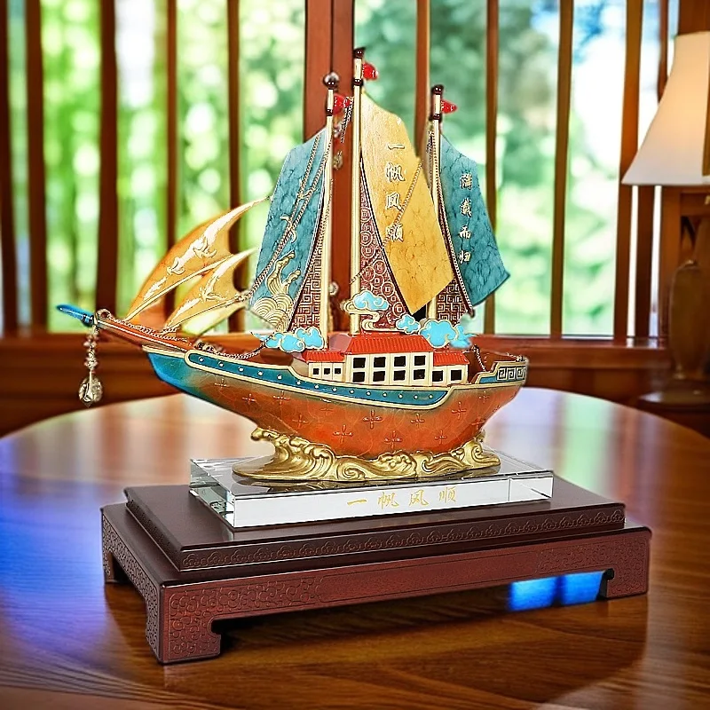 Copper sailboat ornaments have been smooth sailing, living room entrance office decoration has opened