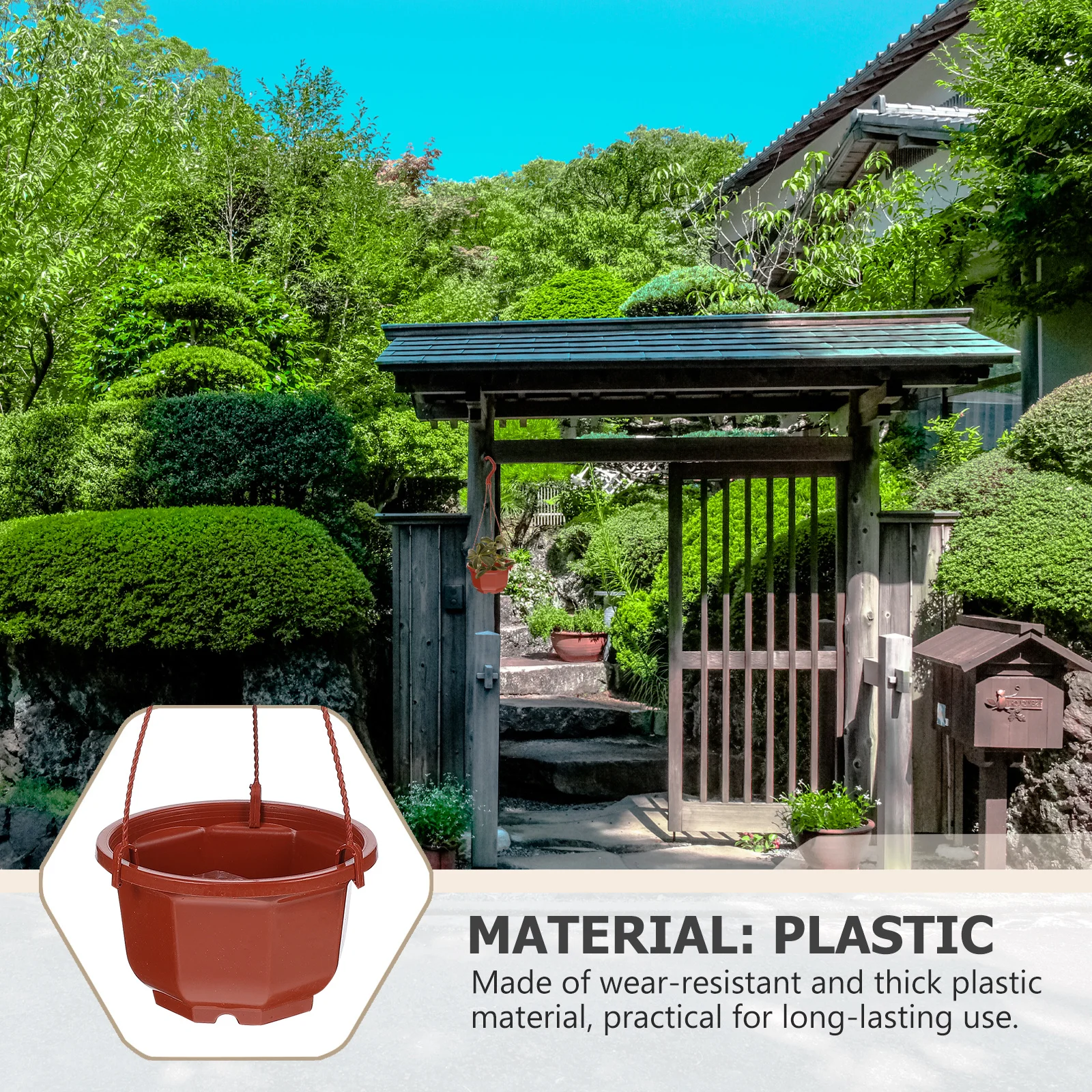 

8Pcs Plastic Flower Pots Hanging Plant Holders Durable Garden Planters Balcony Outdoor Indoor Hanging Flowerpots Set