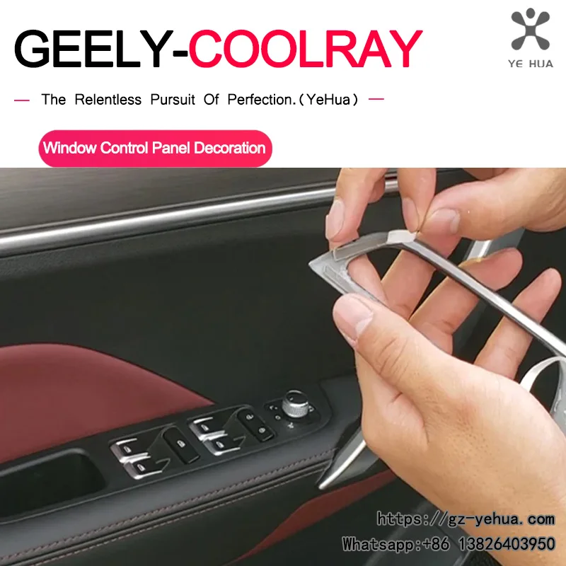 Für Geely Coolray 2018-2021 BinYue Auto Fahrerseite Fenster Bedienfeld Rahmen Stick-on Abdeckung Carbon Look dekoration Teil