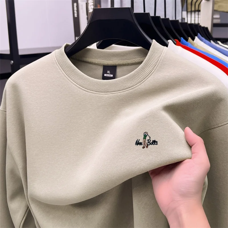 Hochwertiges Sportshirt mit Rundhalsausschnitt, Herrenmode, Luxusmarke, lässiges Golfshirt mit Buchstabenstickerei, bequemes Langarm-T-Shirt – Detail 10