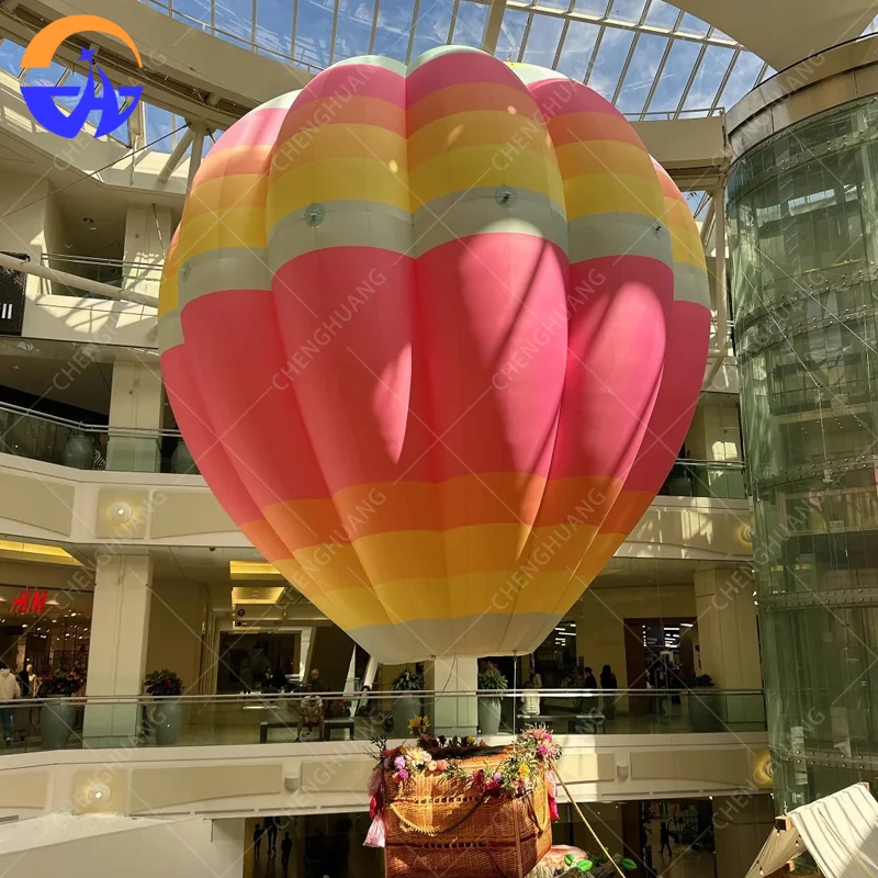 Custom Inflatable Hot Air Balloon Model with Blower for Shopping Mall Advertising Outdoor Event Decoration Prop