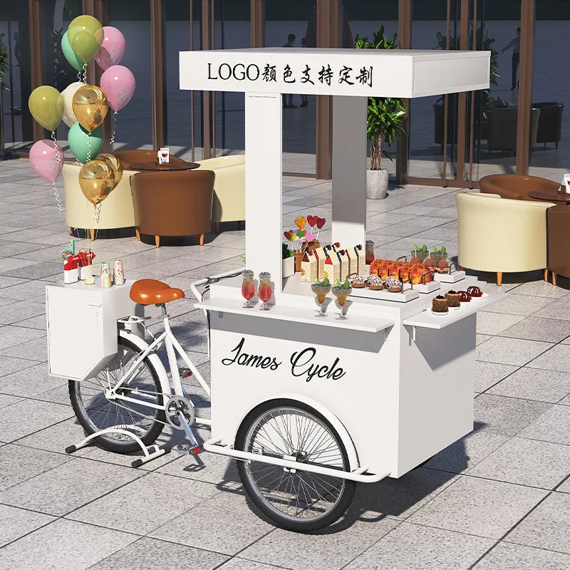 Night market mobile wrought iron flower car outdoor stall car, commercial snack trolley, truck, dining car, stall truck