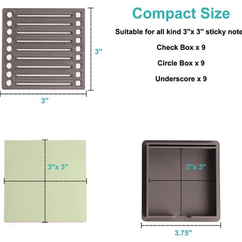 Sticky Pads Organizer Pad Holder Sticky Note Organizer With Stencil Daily Planner To-Do List Holder For Students Teachers