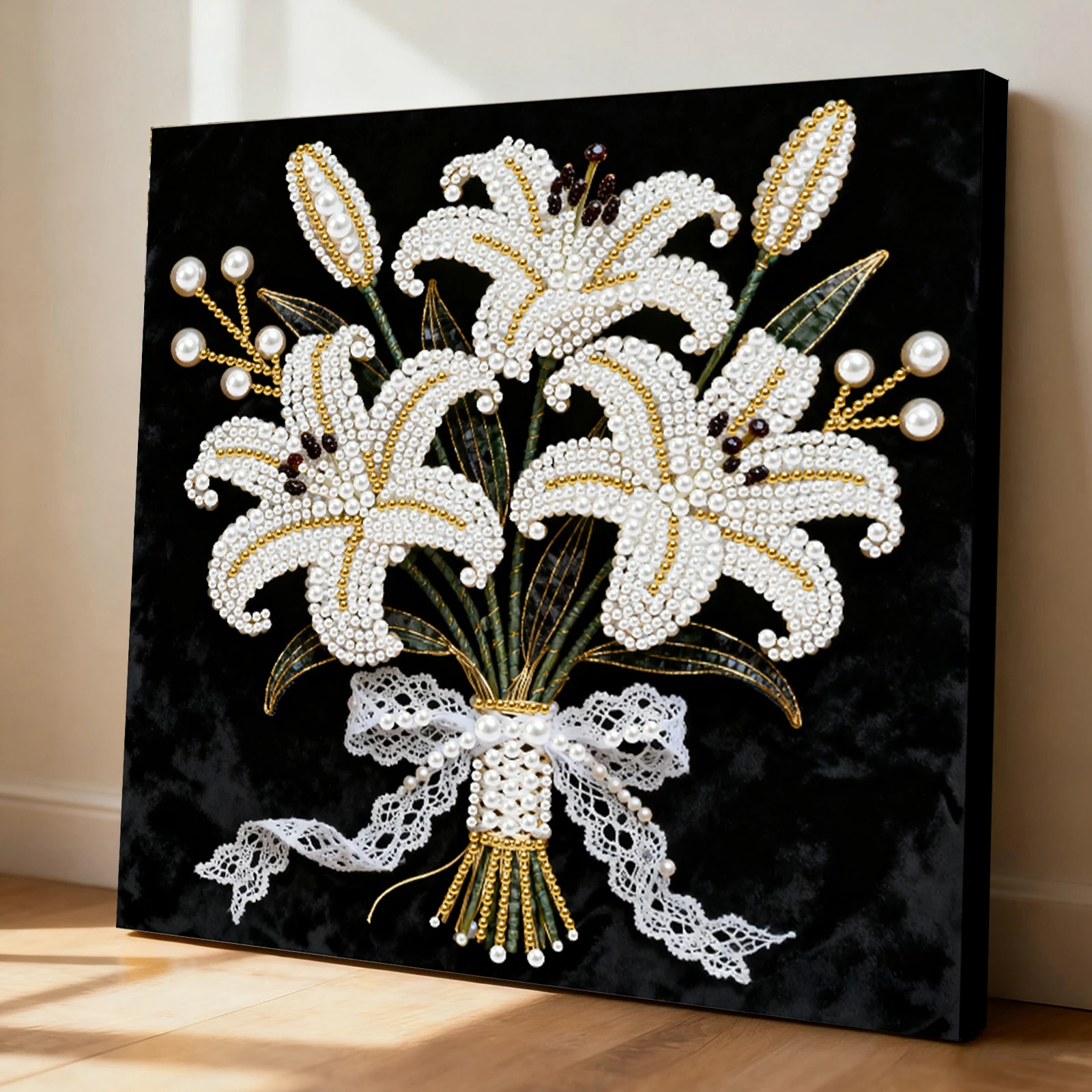 

DIY Pearl Painting Art Kits for Adults Beginners Home Wall Decor Pearl Gem Paintings Picture Arts Craft 25x25cm With Frame (ZZH012)