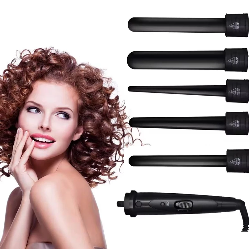

Must-have PTC Fast Heating Multiple Size Options 5 in 1 Hair Curler for Different Curl Sizes Best Curling Iron Curling Wand