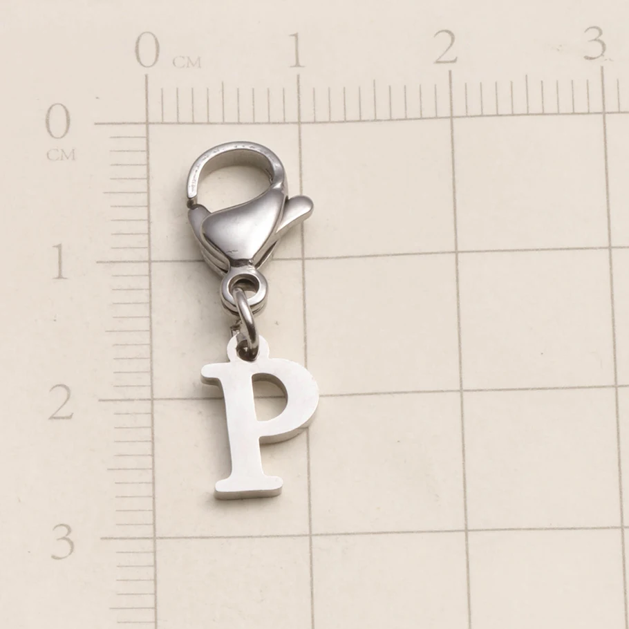 A-Z Alphabet-Schlüsselanhänger mit Karabinerverschluss, Edelstahl-Initialen-Anhänger, Schmuck für DIY-Rucksack, Handtasche, Personalisierte Geschenke – Detail 18