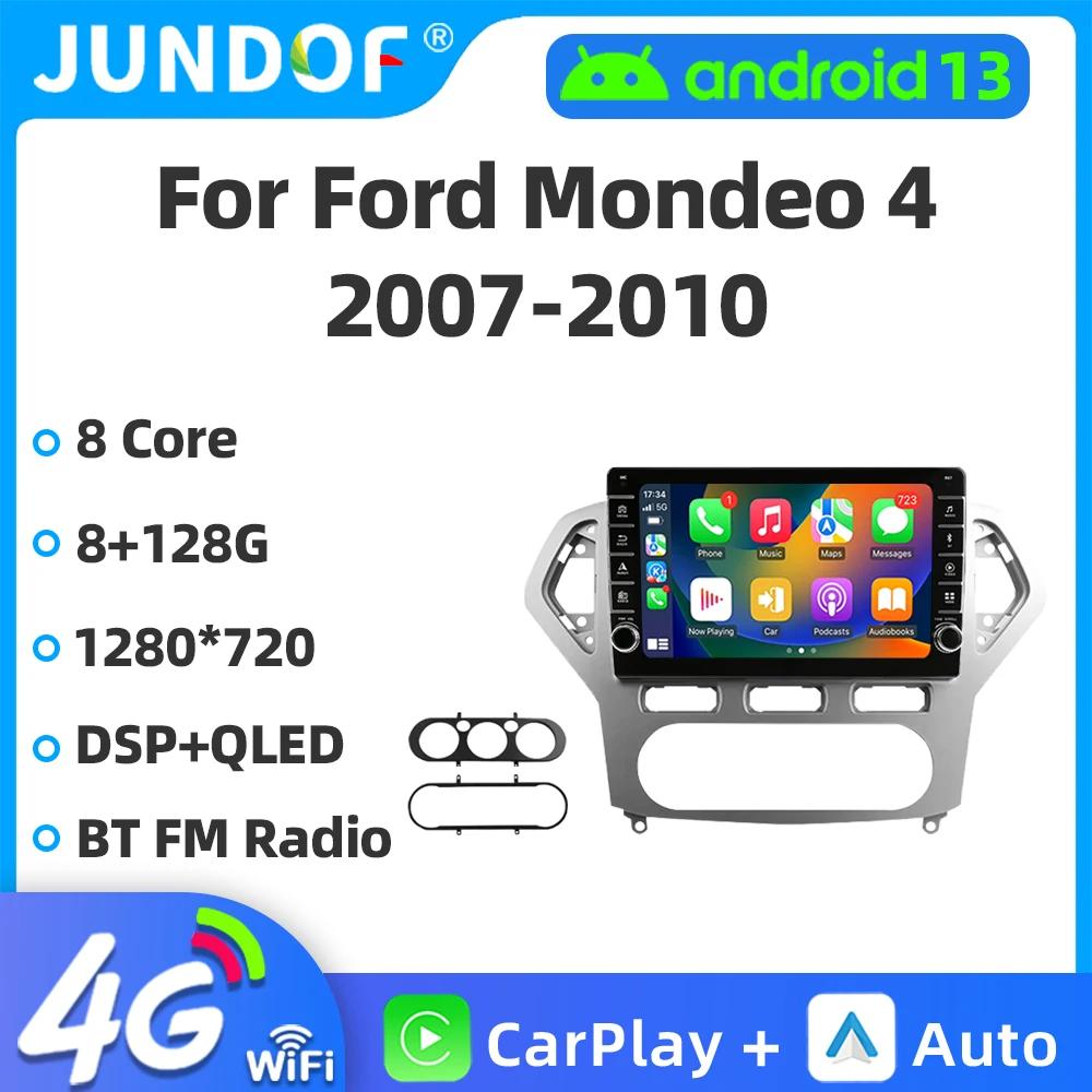 

Jundof 2 Din Android Auto Car Radio for Ford Mondeo 4 2006-2010 Multimedia GPS 2din Autoradio Navigation Player Carplay 4G 8core