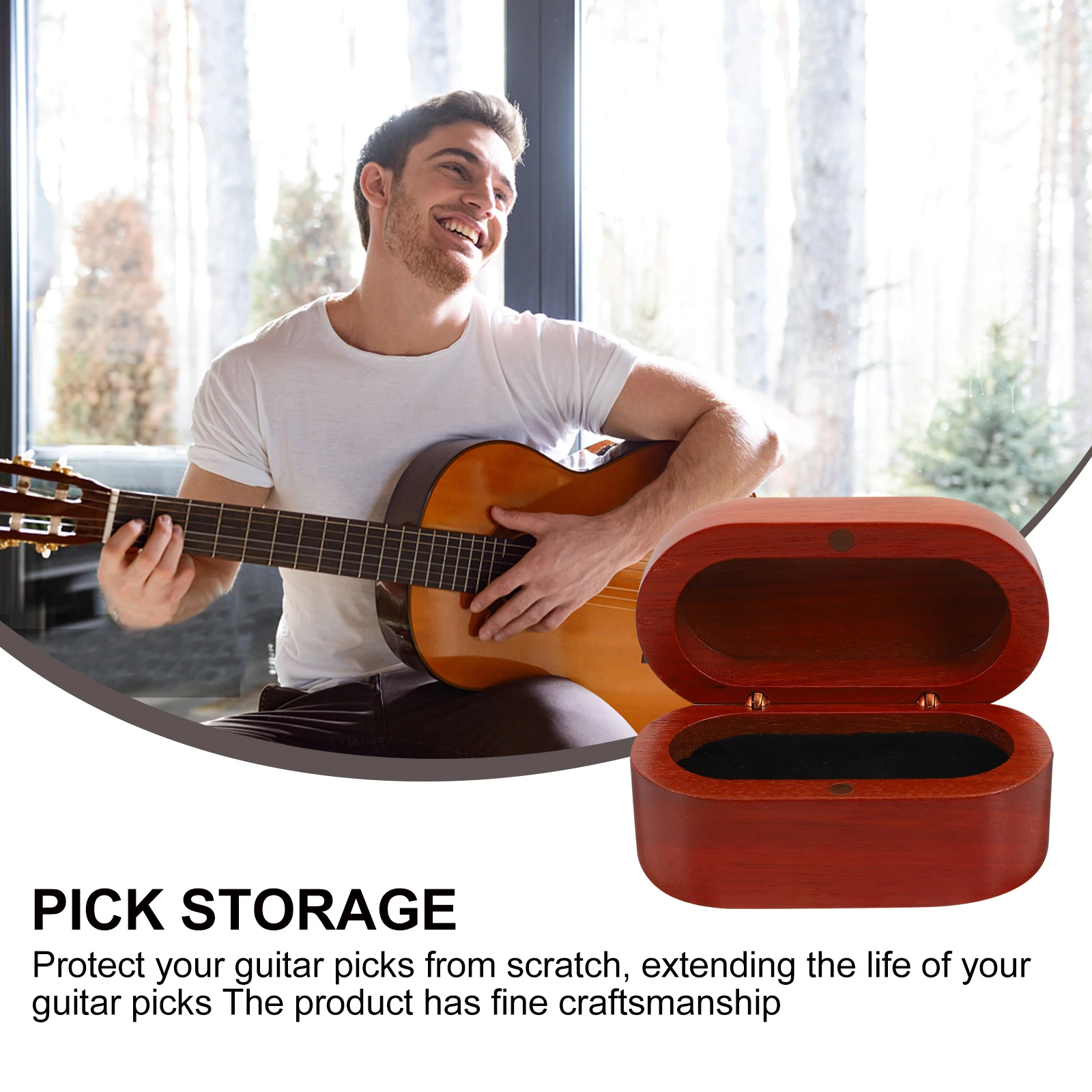 

Pick Storage Box Guitar Picks Pouch Holder Container Case Portable Electric Plectrum Instrument