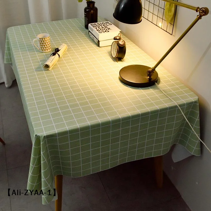 【A】Plaid Stripe Waterproof Dining Tablecloth, Home Kitchen Rectangular Table Cover, Decorative Coffee Cuisine Party Cloth