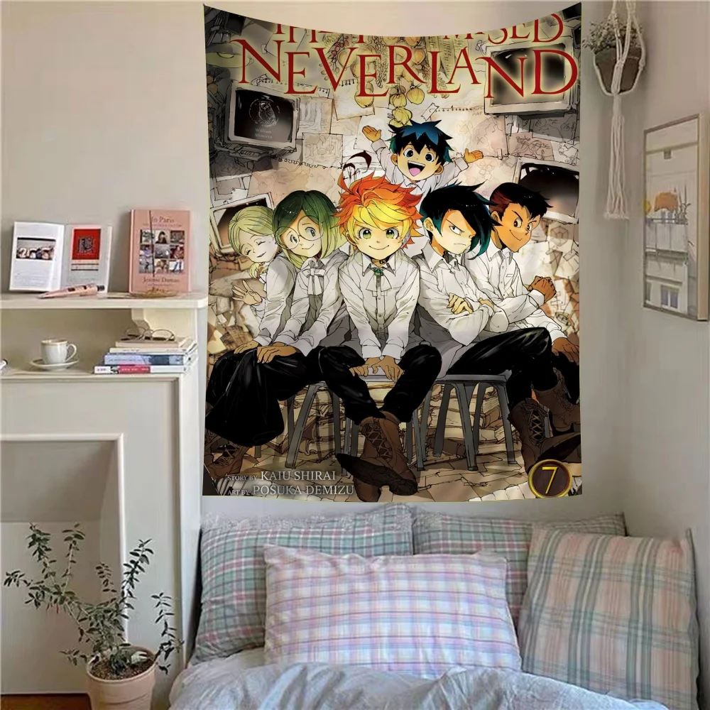 Cartoon The Promised Neverland Chart Tapestry Home Decoration Hippie Bohemian Decoration Divination Wall Hanging Home Decor