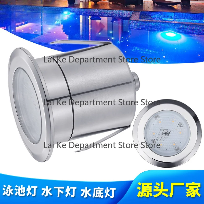 Embedded 12V Underwater Light DC24V Small Downlight IP68 Stainless Steel LED Pool Light Warm White