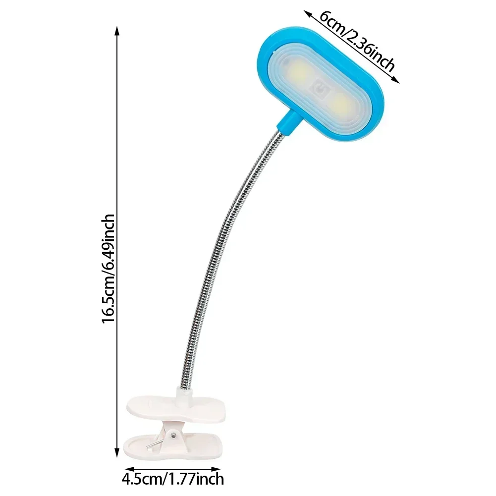 Clipe de luz led lâmpada leitura portátil flexível lâmpada mesa alimentado por bateria proteção para os olhos luz da noite para leitura livro pc portátil