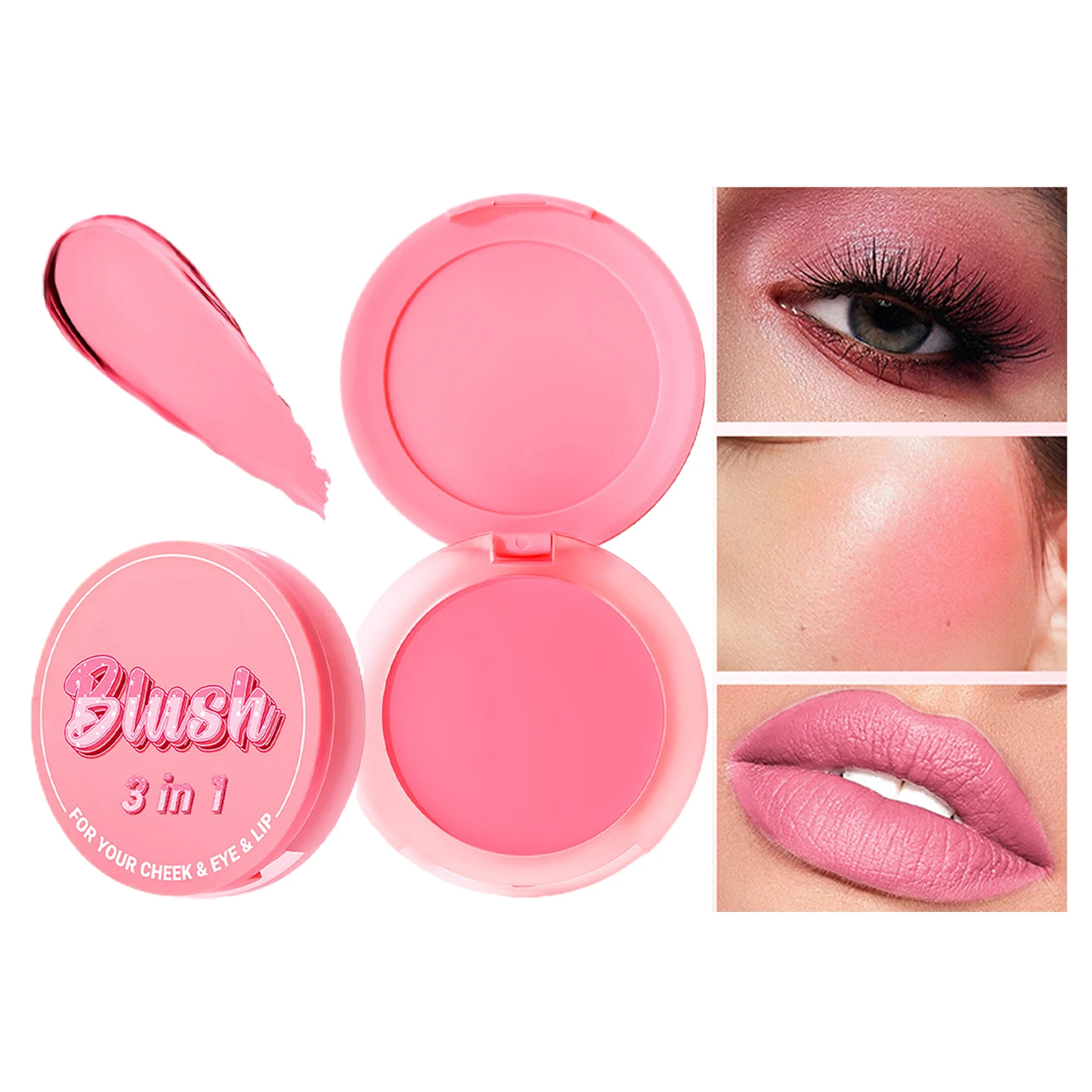 Blush rose à haute pigmentation pour le visage, fard à joues en poudre, fard à joues rose, surligneur facial rugueux, fard à joues scintillant, sites