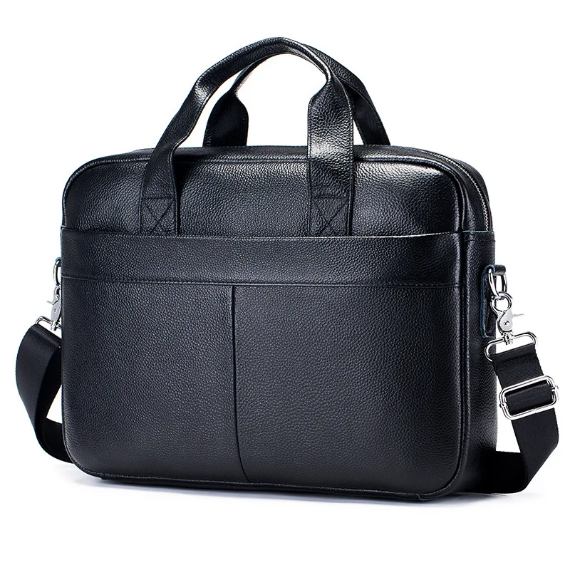 Business Laptop Bag Men Retro Genuine Leather Handbags Male Travel Briefcases Men 14 \