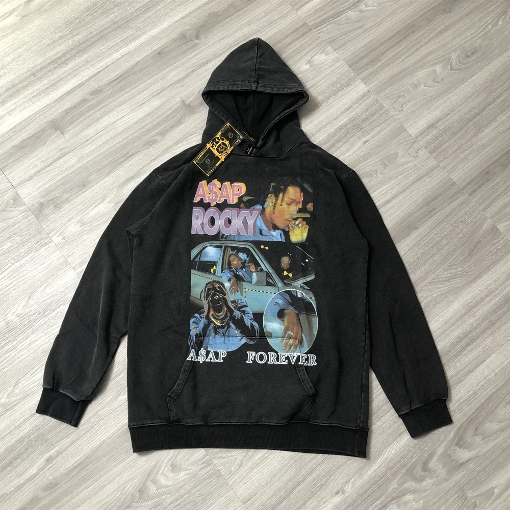 Frog Drif Streetwear Vintage Clothing Hip Hop Rap Kanye Printed Fashion Loose Oversized Tops Sweatshirt Pullover Hoodies For Men