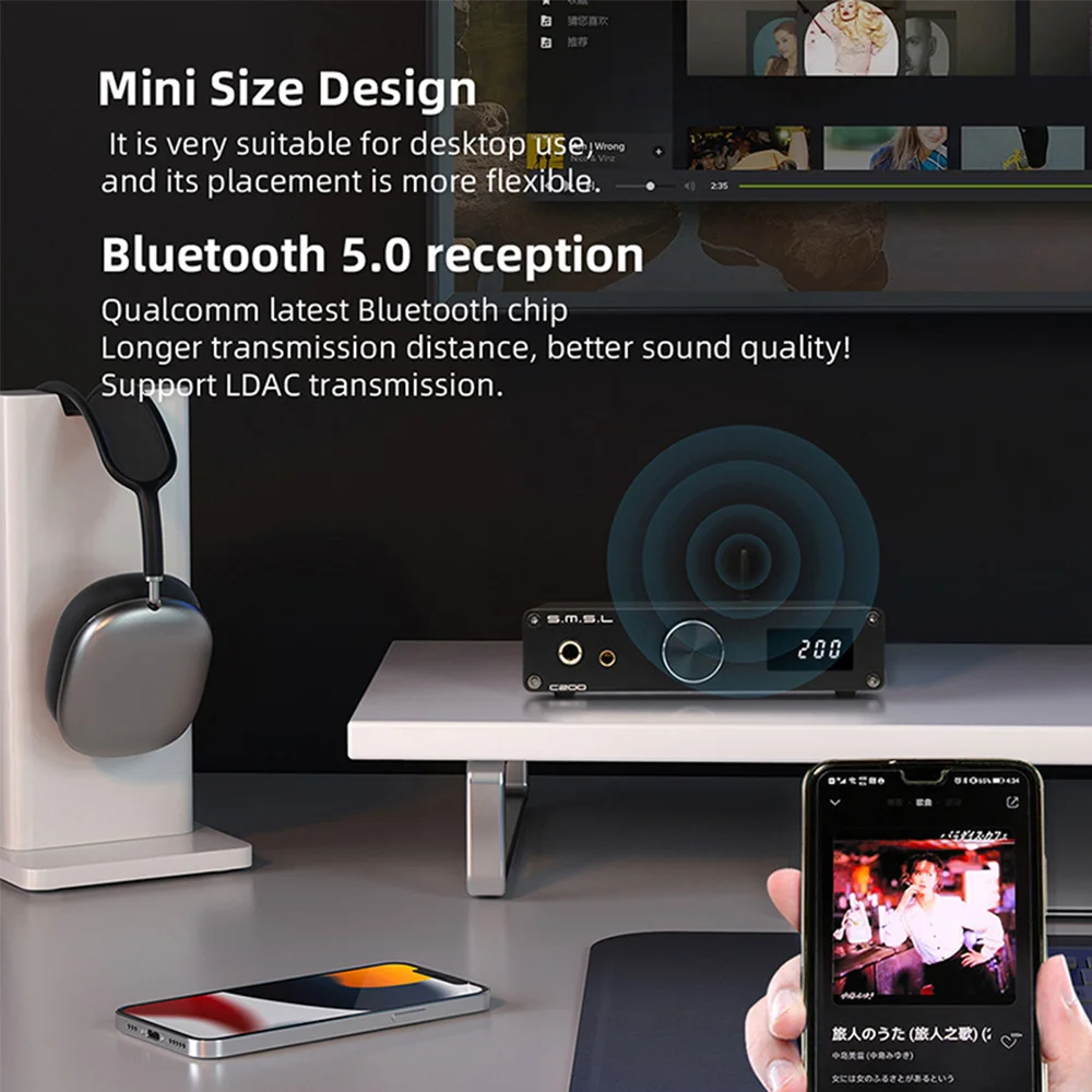SMSL-USB C HiFi سماعة وسماعة الصوت أمبير ، مكبر للصوت ، متوازن ، فك ، بلوتوث 5.1 ، 4.4 مللي متر ، 6.35 مللي متر الإخراج ، PS4 ، PS5