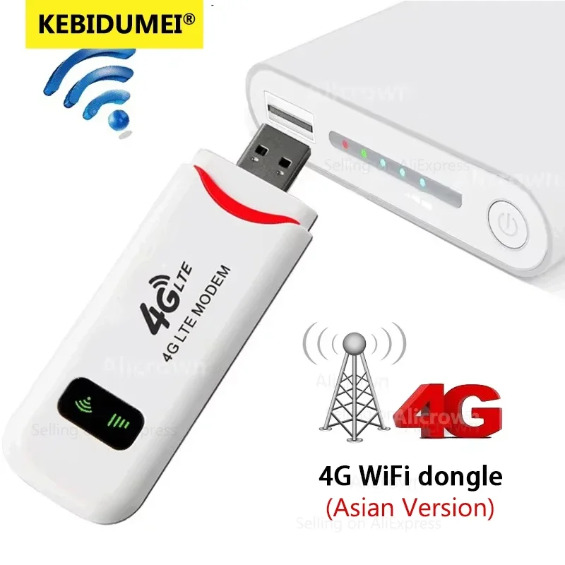 4G LTE USB Modem Dongle 150Mbps Wireless WiFi Mobile Router SIM Card Network Card Pocket WiFi Hotspot Router for Home Office