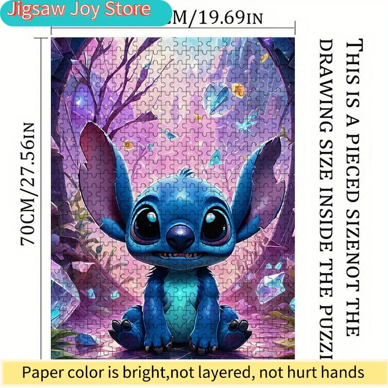 1000-teiliges Buntes Cartoon-Stitch-Puzzle, Familieninteraktion & Spaßiges Geschenk, Lebendiges Abstraktes Design, Niedliches Charaktermuster