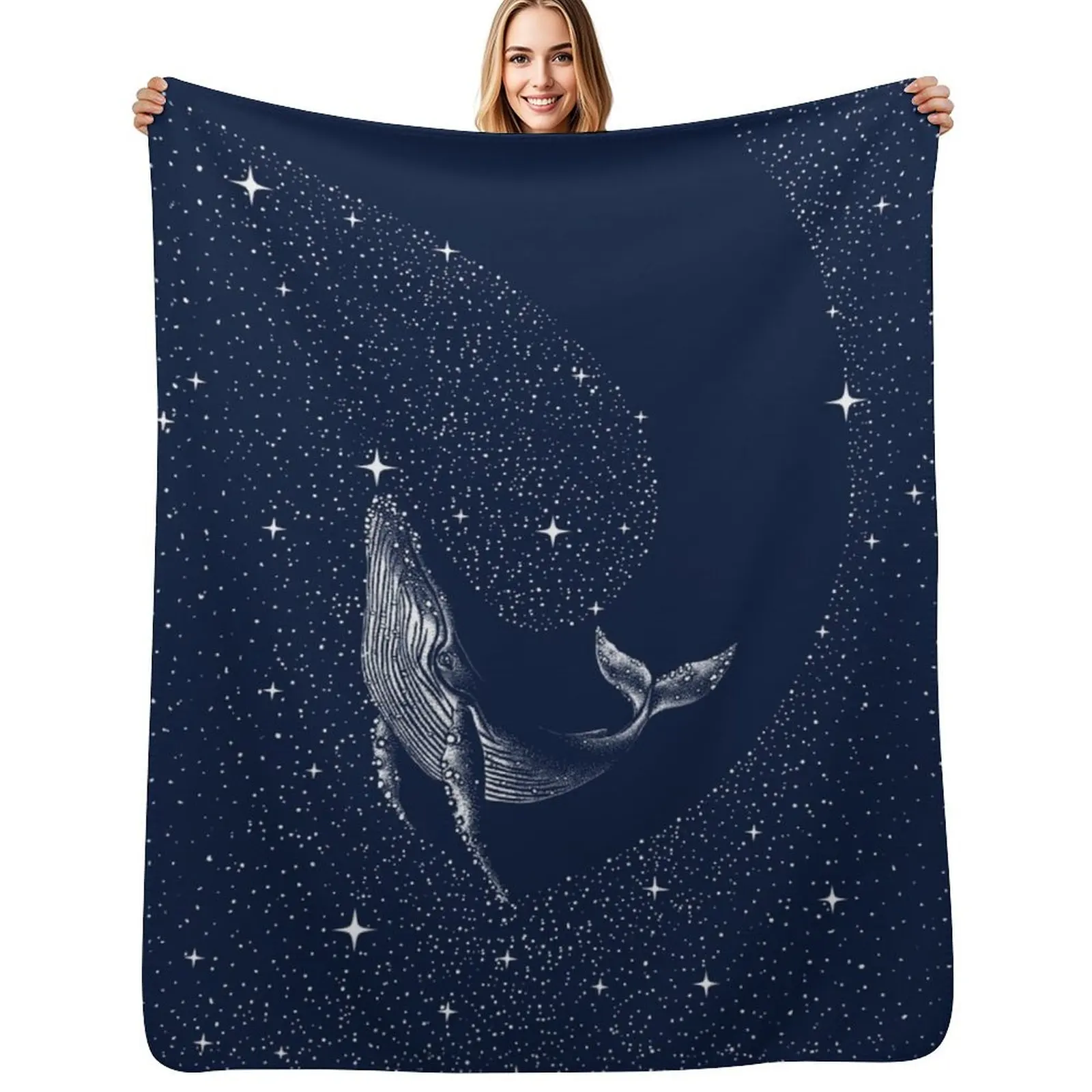 

starry whale Throw Blanket Summer Cool Breathable Blanket for Sleeping