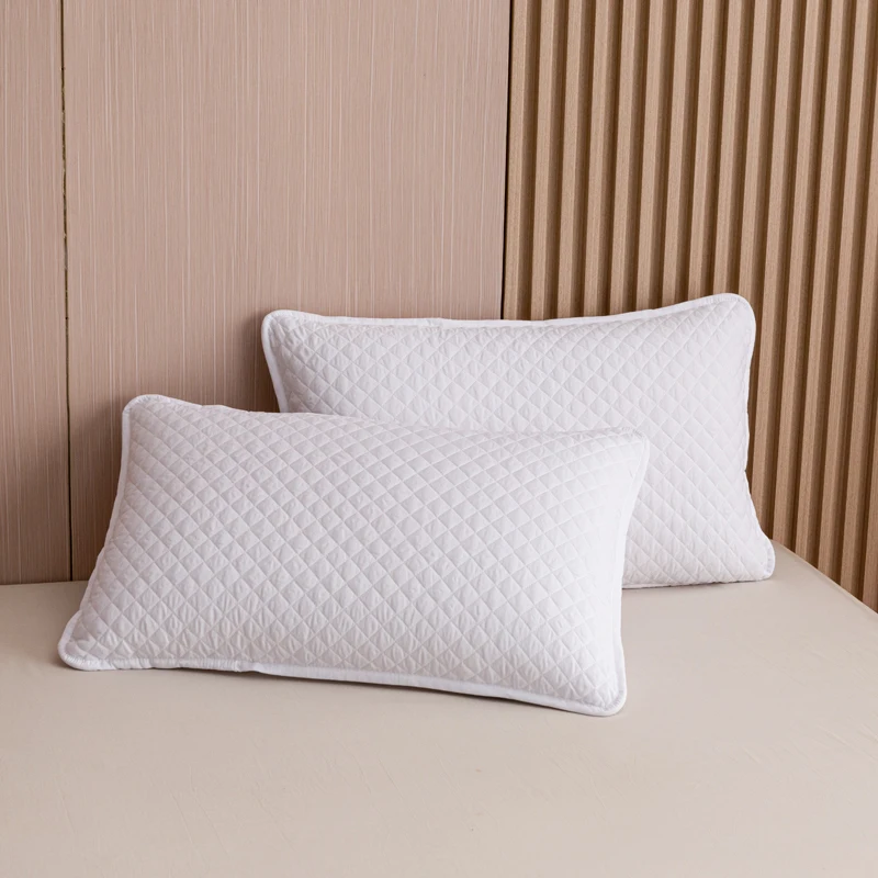 2Pcs Ultrasonic Quilted Anti-Dirty Pillow Covers, Isolation Pillowcases for Trip Hotel