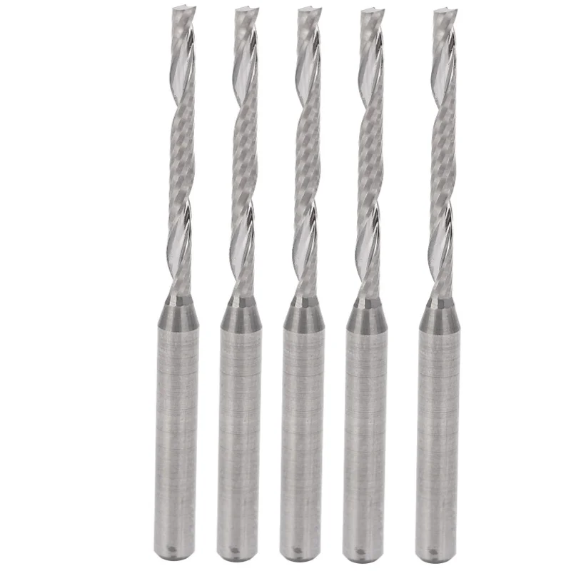 

5pcs Tungsten Steel Spiral Router Bit Wood Carving Milling Cutter 3.175 X 2 X 22 X 45mm