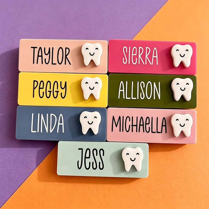 Acrylic Custom Name Pins Brooch for Dentists Medical Professionals Name Tag Occupation Personalized Colorful Pin Collar Badges