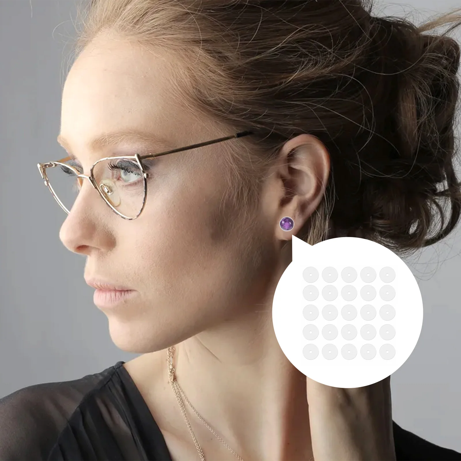 

50 Pcs Silicone Earring Pads 7x1x1mm Anti Hyperplasia Backings Secure Piercing Discs Protective Jewelry Accessories