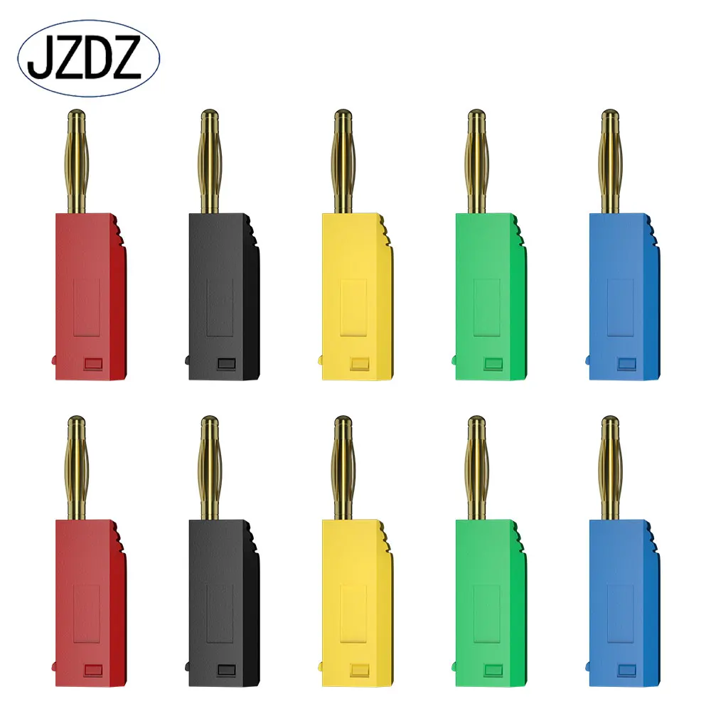 JZDZ 10 sztuk 2MM wtyczka bananowa złocenie możliwość układania w stosy złącze elektryczne akcesoria 5 kolorów J.10003