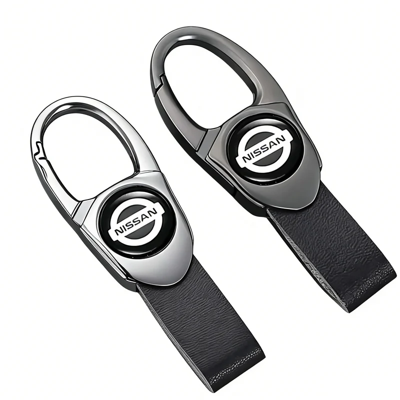 Leather for Nissan Logo Key Chain Car Emblem Keyrings Gift Rings X-Trail Qashqai Tiida Teana Livina NV200 Sentra Altima Versa