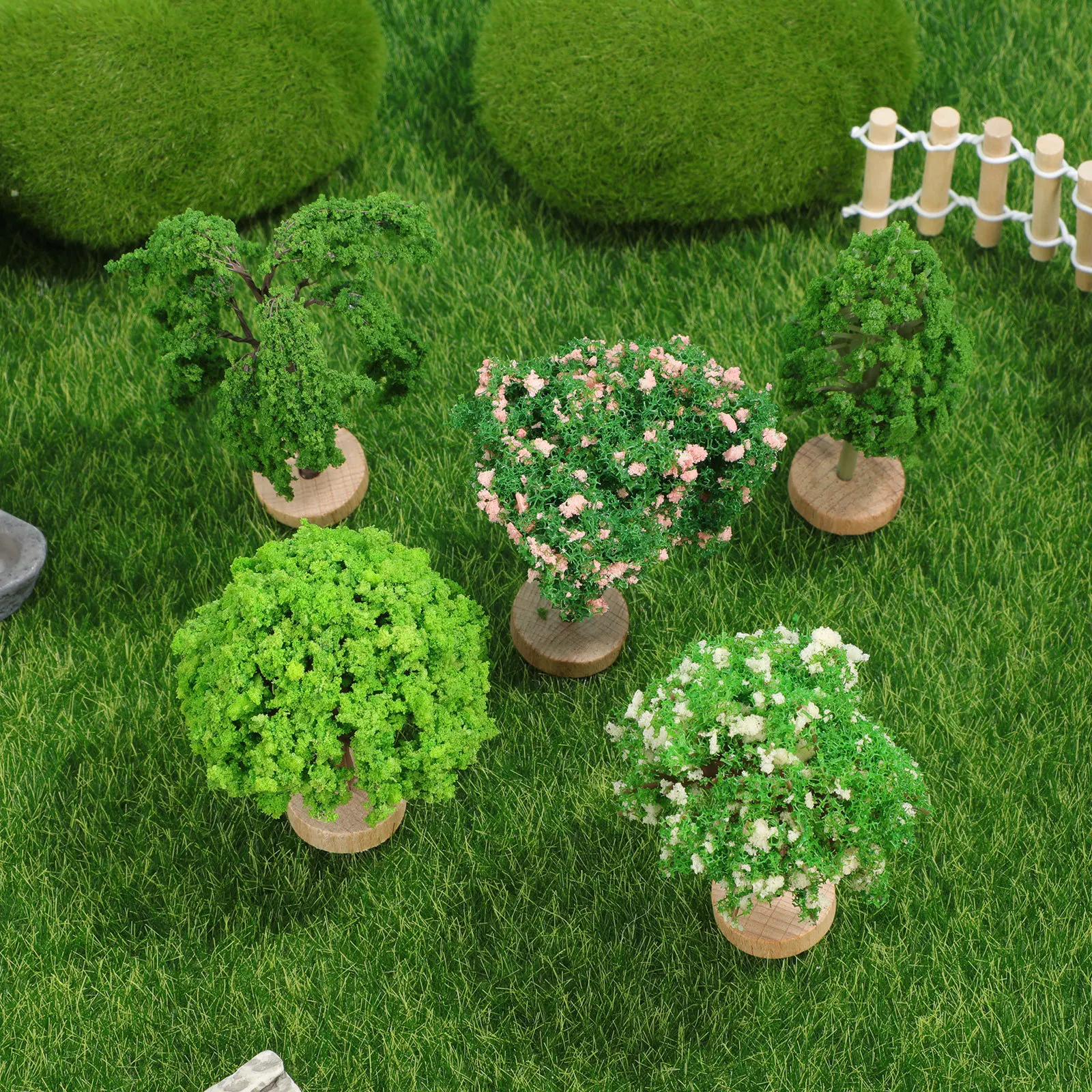 

5Pcs Artificial Mini Bonsai Trees Sturdy Plastic Tiny Tree Models for Indoor Decor Simulation Landscape Garden Diorama