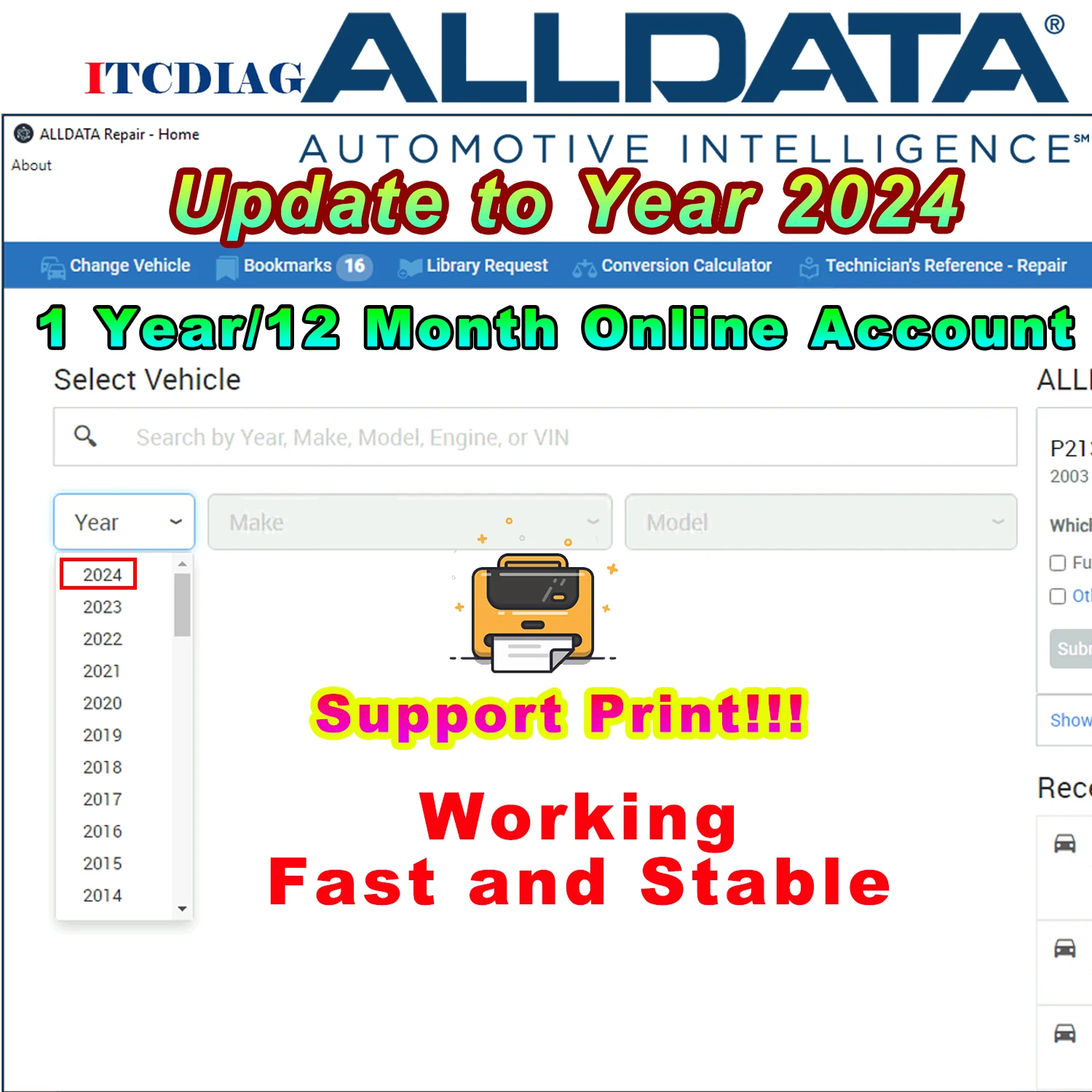 

2024 Alldata online Account for Car Truck all data software Auto repair software 12 month service alldata software udpate online